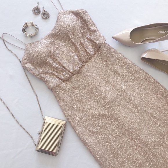 Sorella Vita | Rose Gold Sequin Gown | Size 6 - Picture 4 of 10